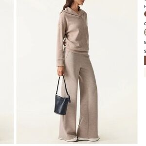 NWT!! OGL  Double Waistband Straight Leg Pants with Pockets ~ Heather Taupe ~ MP